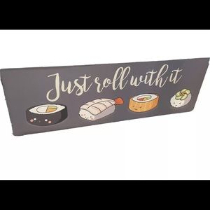 “Just Roll With It” Sushi Themed Canvas Wall Art
